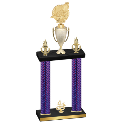 Double Purple Carbon Fiber Fourth Place Swimming Trophy