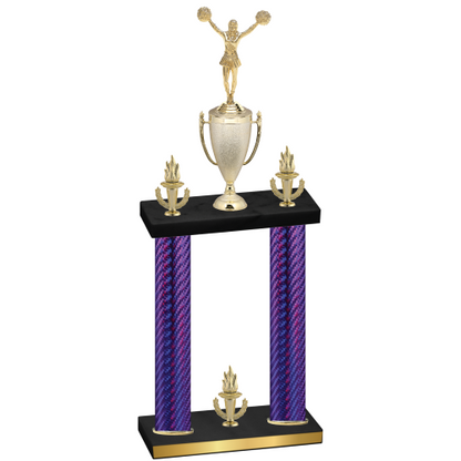 Double Purple Carbon Fiber Victory Cheerleading Trophy