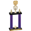 Double Purple Carbon Fiber Fourth Place Cheerleading Trophy