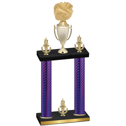 Double Purple Carbon Fiber Victory Cheerleading Trophy
