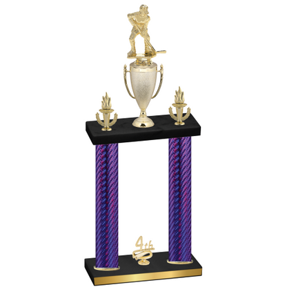 Double Purple Carbon Fiber Fourth Place Hockey Trophy