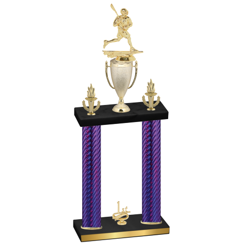 Double Purple Carbon Fiber First Place Lacrosse Trophy