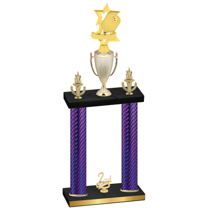 Double Purple Carbon Fiber Second Place Pickleball Trophy