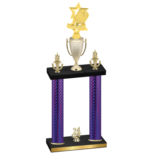 Double Purple Carbon Fiber Year Pickleball Trophy