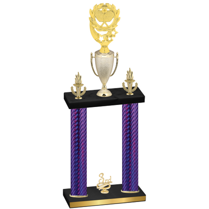 Double Purple Carbon Fiber Third Place Pickleball Trophy