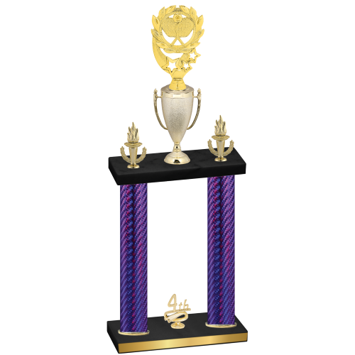Double Purple Carbon Fiber Fourth Place Pickleball Trophy