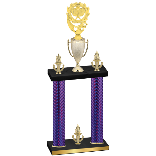 Double Purple Carbon Fiber Victory Pickleball Trophy