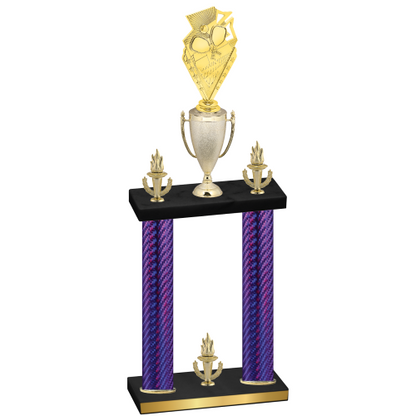 Double Purple Carbon Fiber Victory Pickleball Trophy