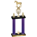 Double Purple Carbon Fiber Fourth Place Horses Trophy