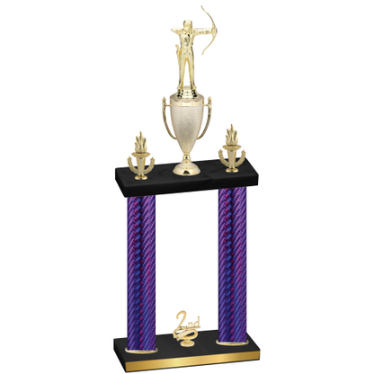 Double Purple Carbon Fiber Second Place Archery Trophy