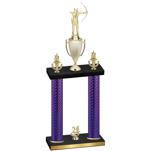 Double Purple Carbon Fiber Year Archery Trophy