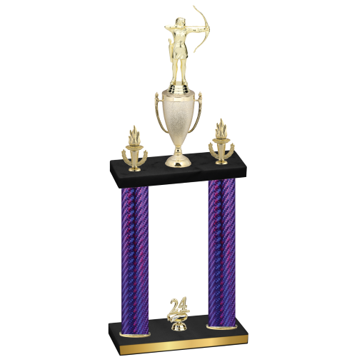 Double Purple Carbon Fiber Year Archery Trophy