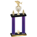 Double Purple Carbon Fiber Fourth Place Fishing Trophy