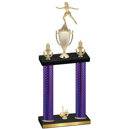 Double Purple Carbon Fiber First Place Skater Trophy