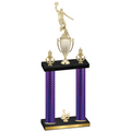Double Purple Carbon Fiber Third Place Basketball Trophy