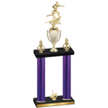 Double Purple Carbon Fiber First Place Flag Football Trophy