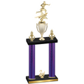 Double Purple Carbon Fiber Second Place Flag Football Trophy