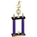 Double Purple Carbon Fiber Year Flag Football Trophy