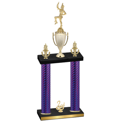 Double Purple Carbon Fiber Second Place Majorette Trophy