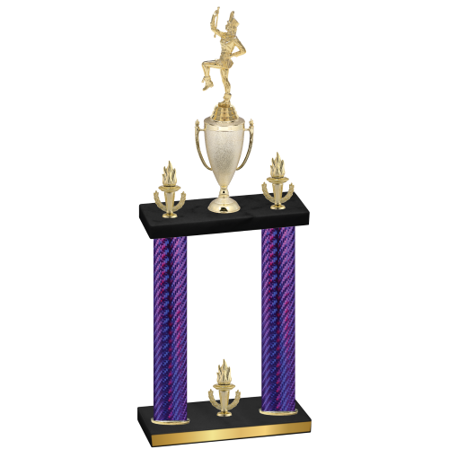 Double Purple Carbon Fiber Victory Majorette Trophy