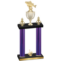 Double Purple Carbon Fiber First Place Fishing Trophy