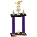 Double Purple Carbon Fiber Fourth Place Fishing Trophy