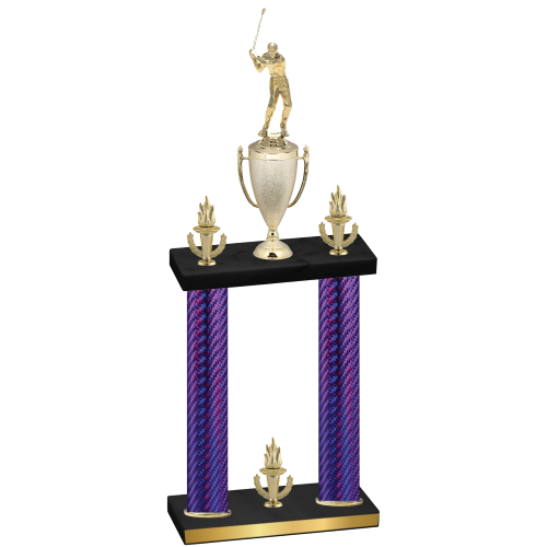 Double Purple Carbon Fiber Victory Golf Trophy