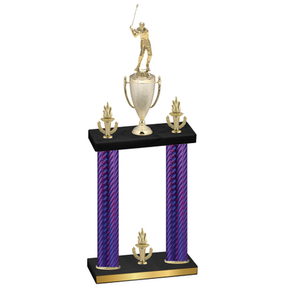 Double Purple Carbon Fiber Victory Golf Trophy