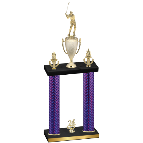 Double Purple Carbon Fiber Year Golf Trophy