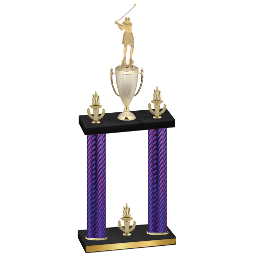Double Purple Carbon Fiber Victory Golf Trophy