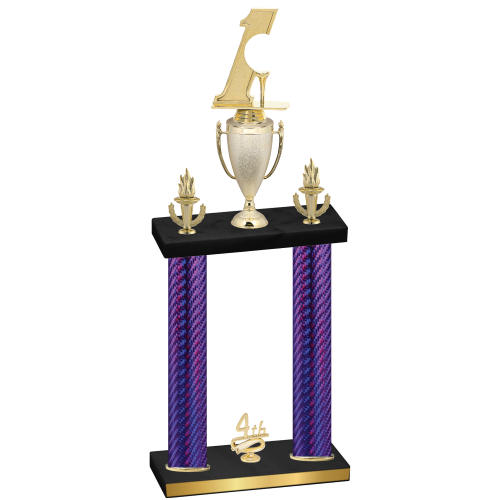 Double Purple Carbon Fiber Fourth Place Golf Trophy
