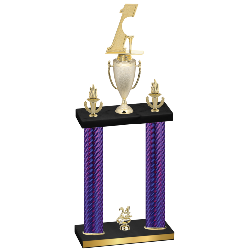 Double Purple Carbon Fiber Year Golf Trophy
