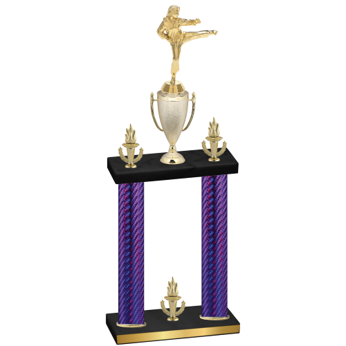 Double Purple Carbon Fiber Victory Karate Trophy