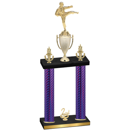 Double Purple Carbon Fiber Second Place Karate Trophy
