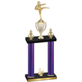 Double Purple Carbon Fiber Third Place Karate Trophy