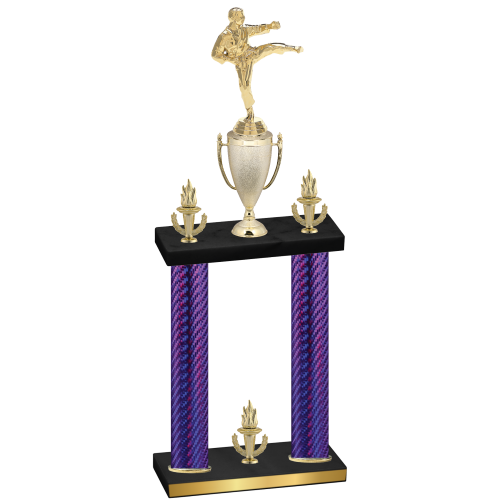 Double Purple Carbon Fiber Victory Karate Trophy