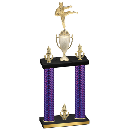 Double Purple Carbon Fiber Victory Karate Trophy