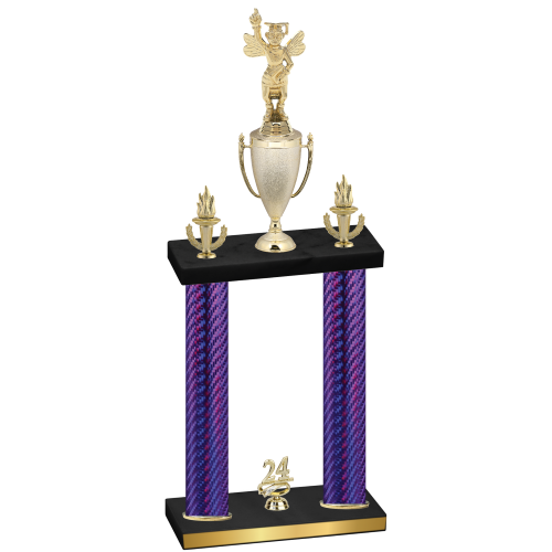 Double Purple Carbon Fiber Year Academics Trophy