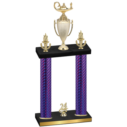 Double Purple Carbon Fiber Year Academics Trophy