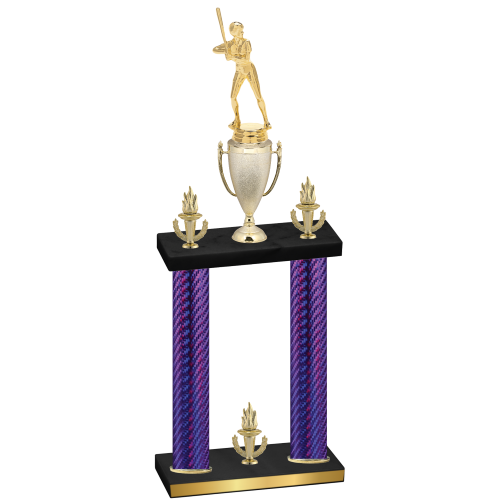 Double Purple Carbon Fiber Victory Softball Trophy
