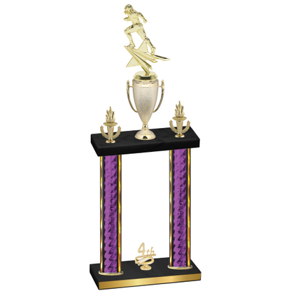 Double Purple Glacier Fourth Place Football Trophy