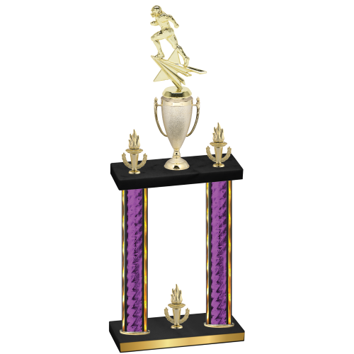 Double Purple Glacier Victory Football Trophy
