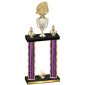 Double Purple Glacier First Place Soccer Trophy