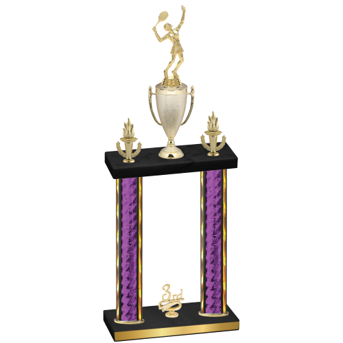 Double Purple Glacier Third Place Tennis Trophy