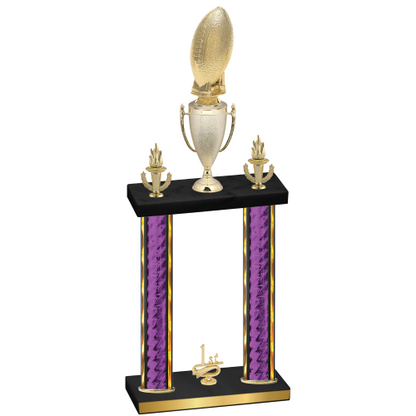 Double Purple Glacier First Place Football Trophy