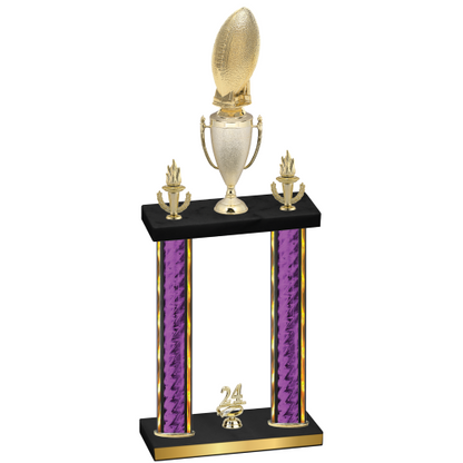 Double Purple Glacier Year Football Trophy