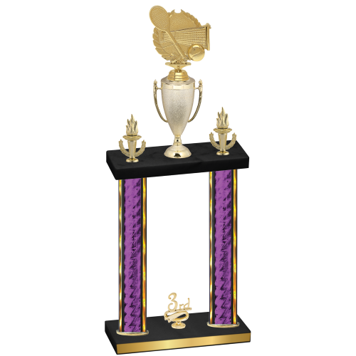 Double Purple Glacier Third Place Tennis Trophy
