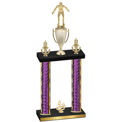 Double Purple Glacier Fourth Place Wrestling Trophy