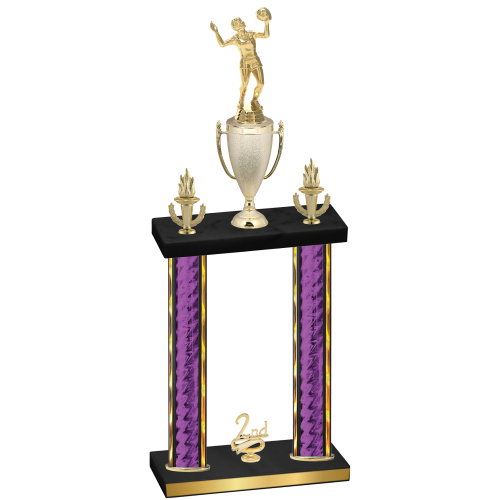 Double Purple Glacier Second Place Volleyball Trophy