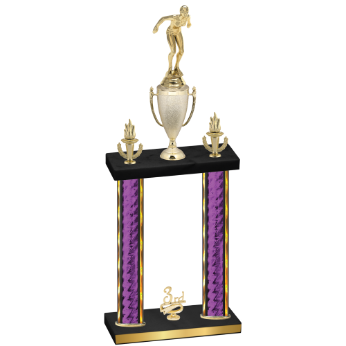 Double Purple Glacier Third Place Tennis Trophy